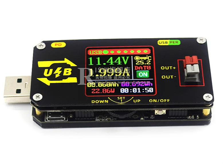 

USB Color Screen Charging Tester CNC Buck-boost Power Supply PD Detection Deception Type-C Voltage and Current Meter