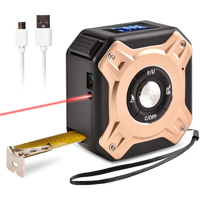 

Tape Measure 2-In-1,Multifunctional Distance Meter With LCD Digital Display For Measuring Distance Area Volume