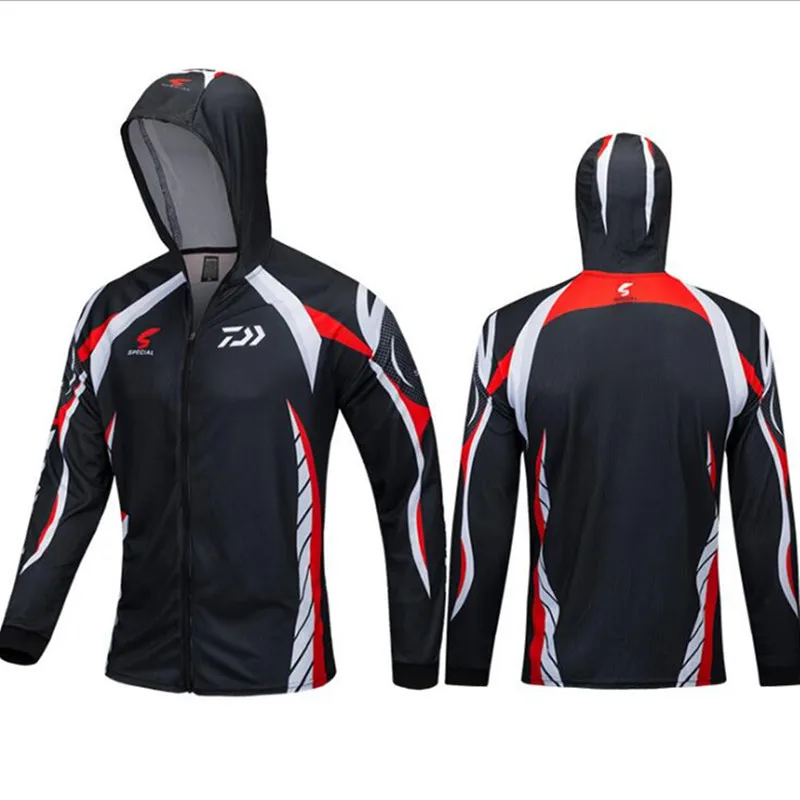 

2020 New Summer Outdoor Sport Shirt Clothing Men Fishing Shirts Long Sleeve Breathable Quick Dry Coat Hooded Fishing 3 Pac