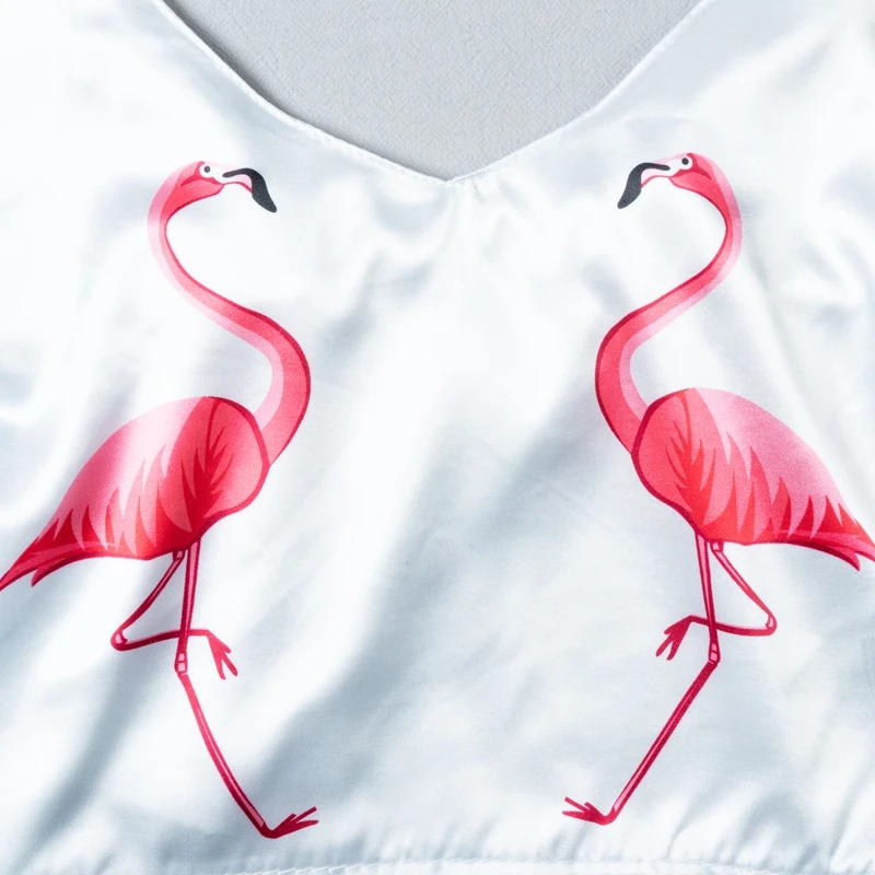 Animal Cartoon Print Lovely Sleepwear Home Suit Summer V Neck Sleeveless Sexy Pyjamas Womens Two Piece Silk Pajamas Sets