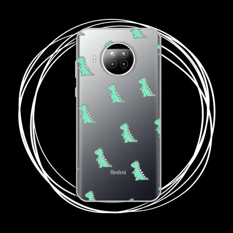 

Phone Case Transparent for Xiaomi mi Redmi note 10 t 8 9 pro lite 11 Samsung S 8 9 10 20 cartoon dinosaur