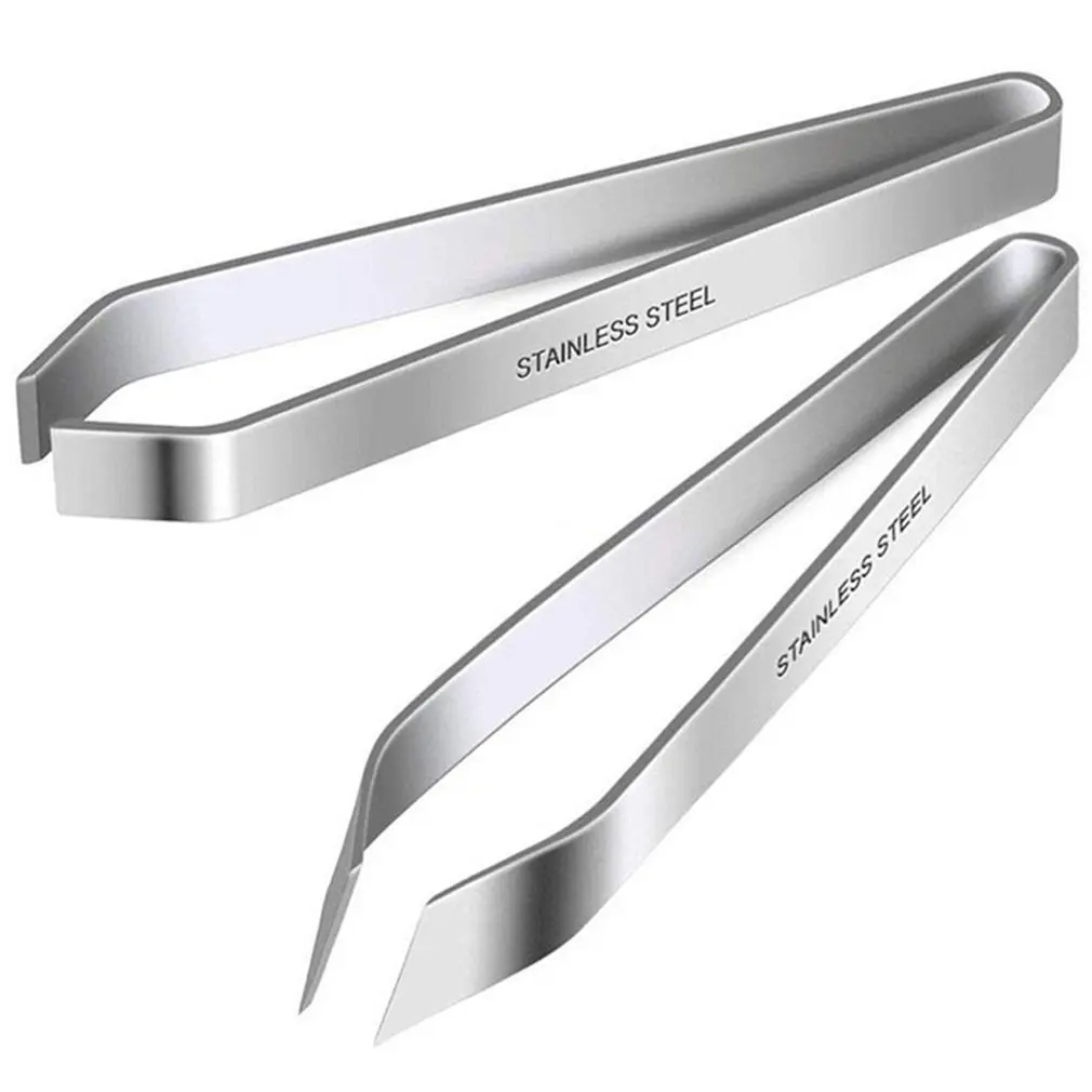 

Stainless Steel Fishbone Clip Plucking Flat Mouth Oblique Mouth Tweezers Stainless Steel Pig Hair Clip