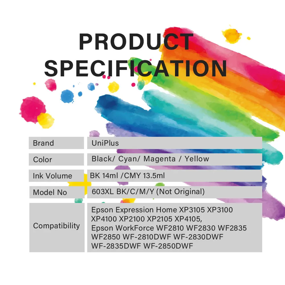 Unismar T603XL 603XL черный Цвет патрон чернил для принтера Epson XP-2100 XP-2105 XP-3100 XP-3105 XP-4100 XP-4105