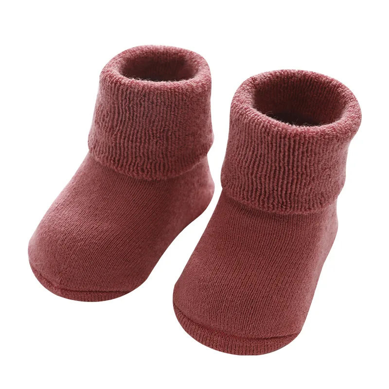 Newborn Baby Socks Terry Anti Slip for Winter Warm Thick Girls Boys Solid Infant Clothes Accessories | Детская одежда и обувь
