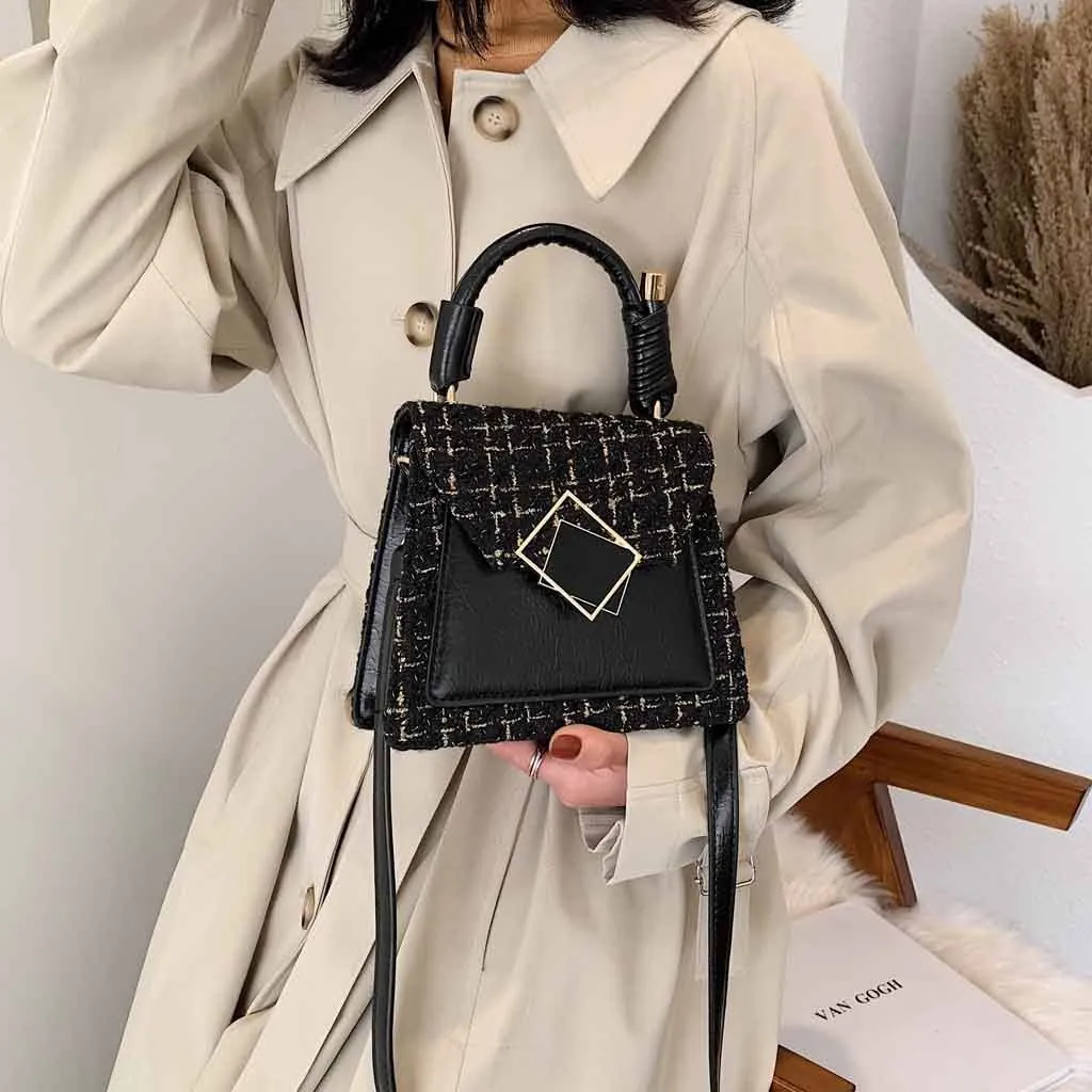 Женские сумки через плечо дикая мода шерстяная маленькая сумка для мобильного