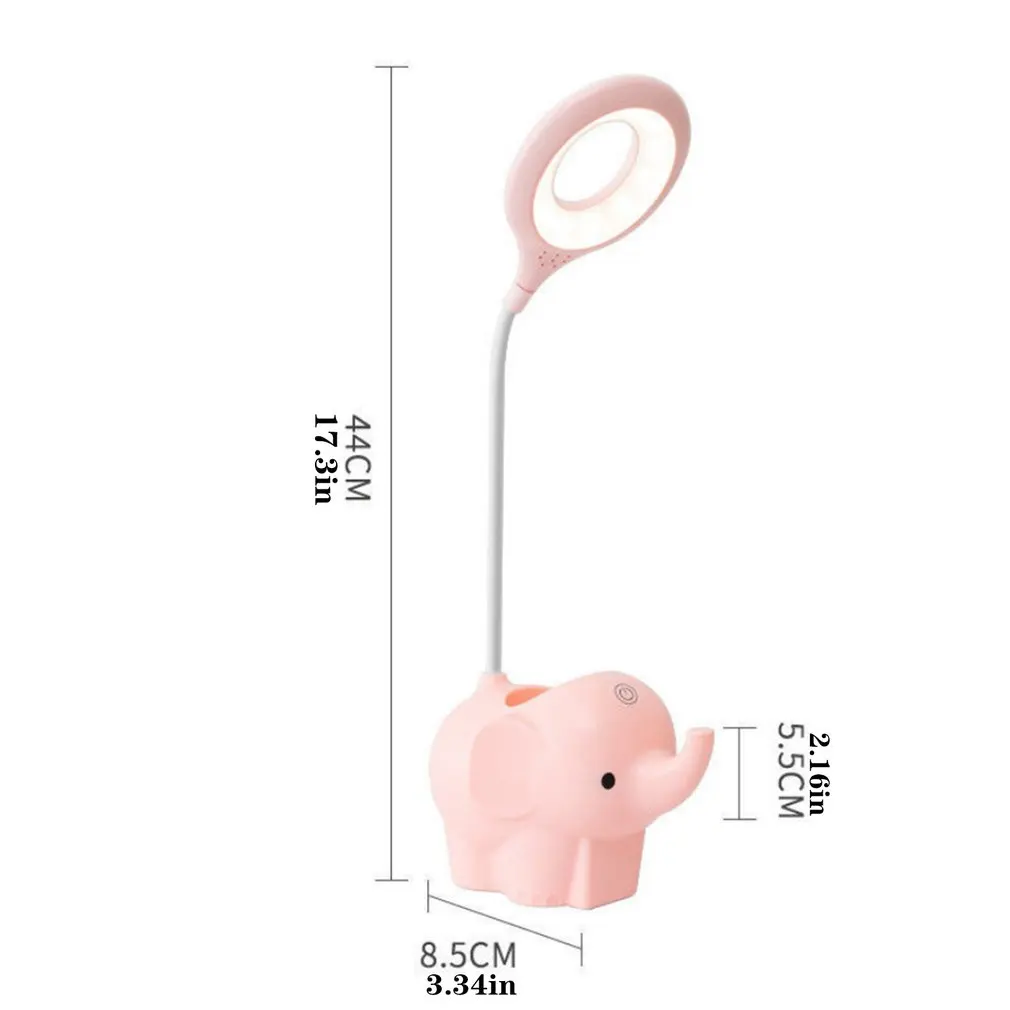 

1PC Creative Elephant LED Adjustable Touch Desk Lamp Three Gear Dimming Multifunctional Learning Table Lamp Children's Gift