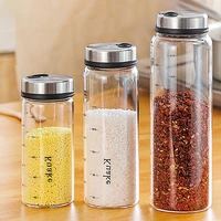 kitchen seasoning spice storage box spice container rotating dust proof glass spice bottle seasoning shaker bottle organizer