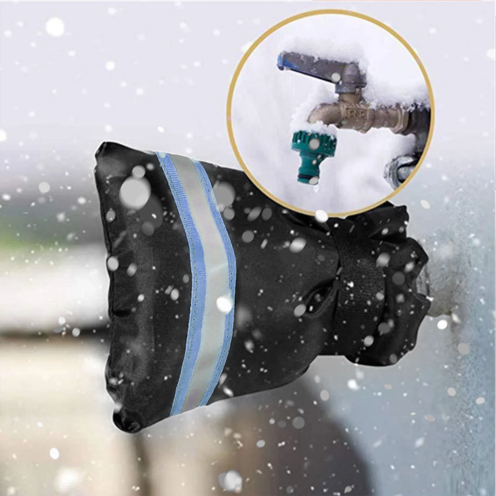 

Antifreeze Cover Faucet Covers for Winter Insulated Spigot Hose Tap Socks with Reflective Strip Home Faucet Supplies