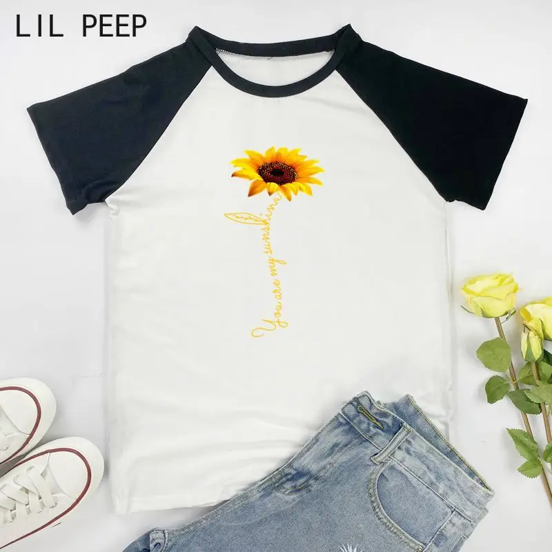 

Подсолнечника с принтом «You Are My Sunshine подошве в стиле хип-хоп Футболка Aestheticmen Harajuku футболка с изображением якоря в уличном стиле больших разм...