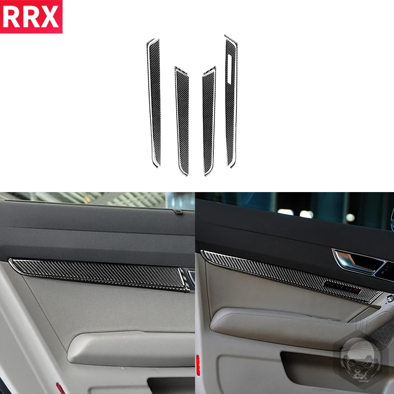 

Наклейки из углеродного волокна для Audi A6 S6 2005-2011, полоски для отделки двери, 8 шт., автомобильные чехлы, аксессуары для стайлинга салона автом...