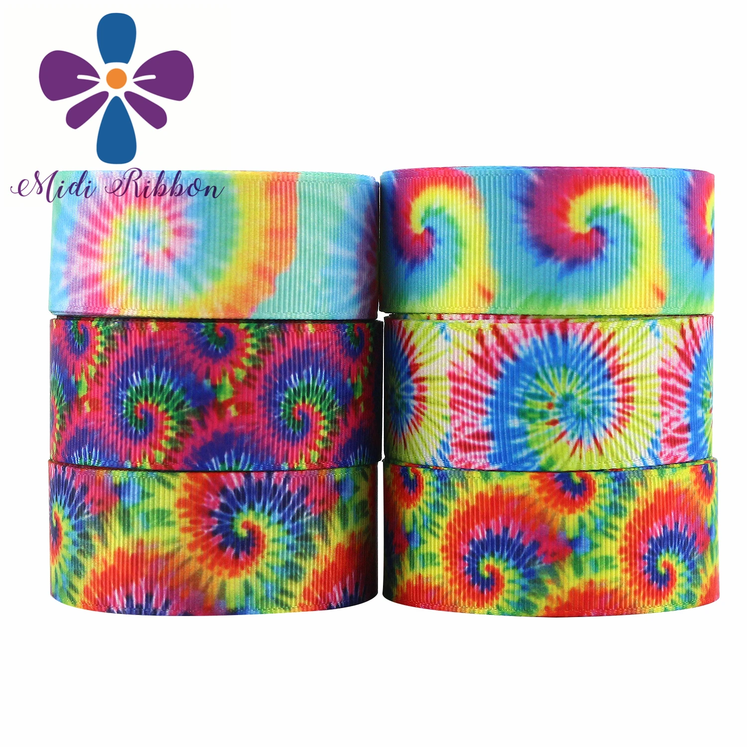 

Factory Price 50 Yards Custom Tie-Dye Printing Ribbon 22MM, 25MM, 38MM Grosgrain Ribbon Used For Handmade Bow/Party Decoration