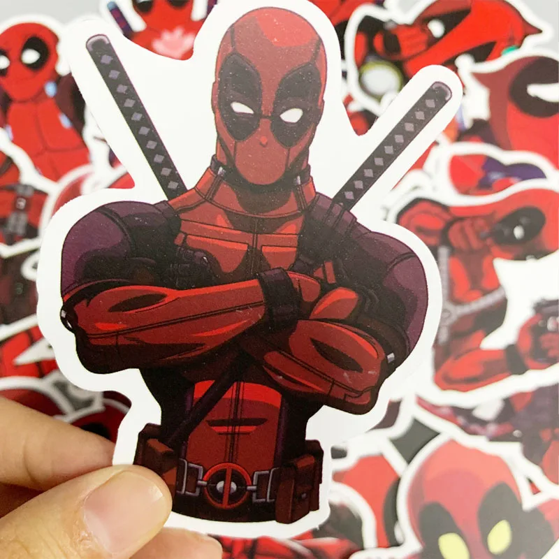 

35 шт. красивые наклейки Deadpool забавные Marvel гитара Чемодан скейтборд ноутбук Водонепроницаемый граффити наклейки детские игрушки подарок
