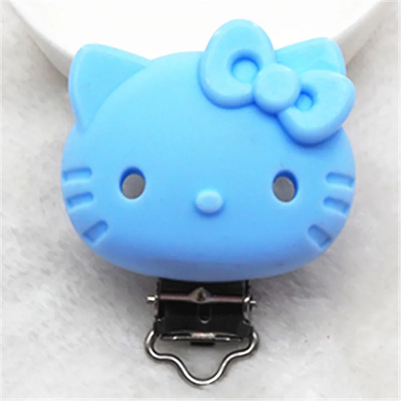 Pastel Blue Chengkai 10 шт. силиконовые автомобильные клипсы DIY детская кошка мышь Соска с животным Прорезыватель зубов, пустышка для младенца ювелирные изделия игрушки аксессуары - Цвет: Pastel Blue
