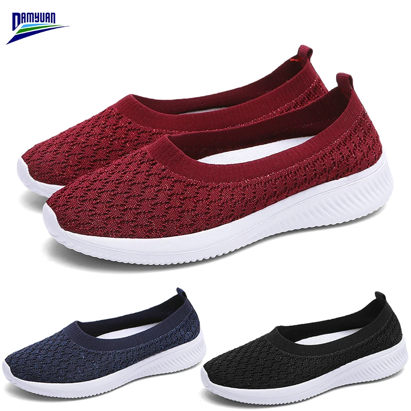 

Damyuan Flats Shoes Women Breathable Zapatos De Mujer Casual Shallow Loafers Female Slip on 2020 New Black Fabric Ladies Shoes