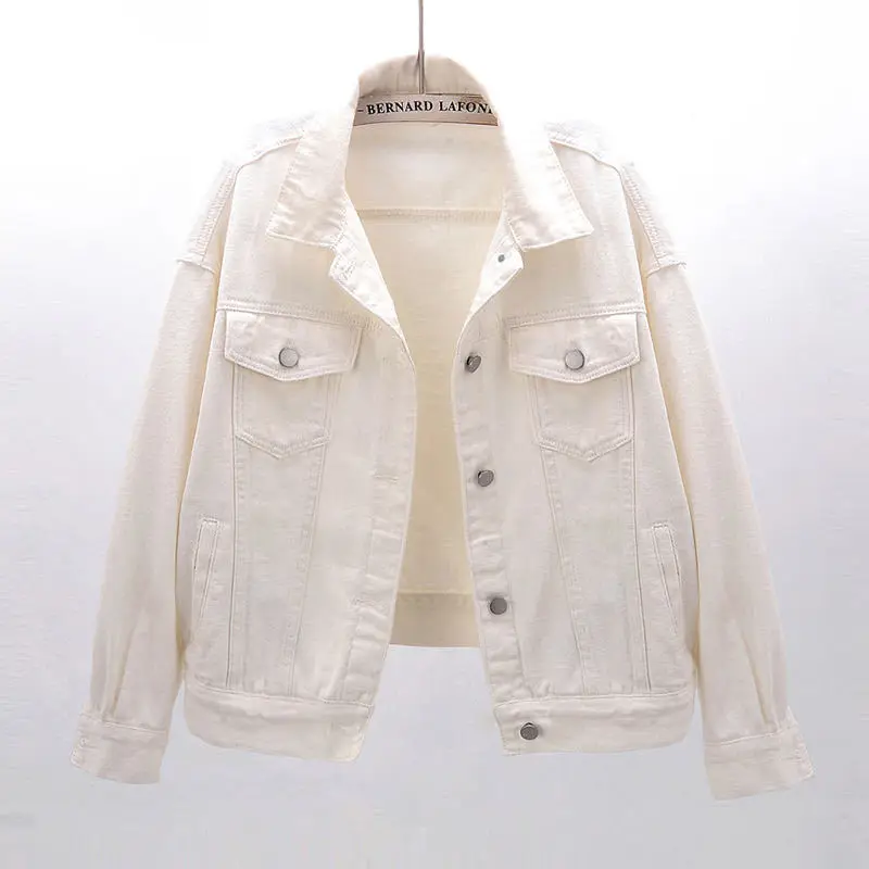 Женская джинсовая куртка в стиле Харадзюку свободная короткая из денима