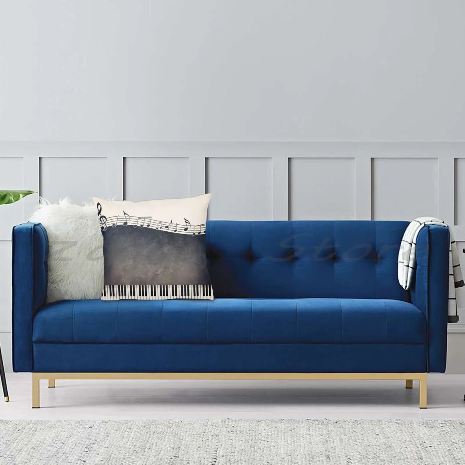 Чехол из льняной бархатной ткани с принтом пианино на заказ чехол для подушки