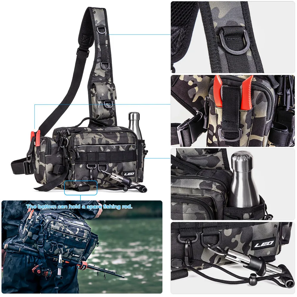 Сумка для рыболовных снастей LEO рюкзак блесны и удочки многофункциональная