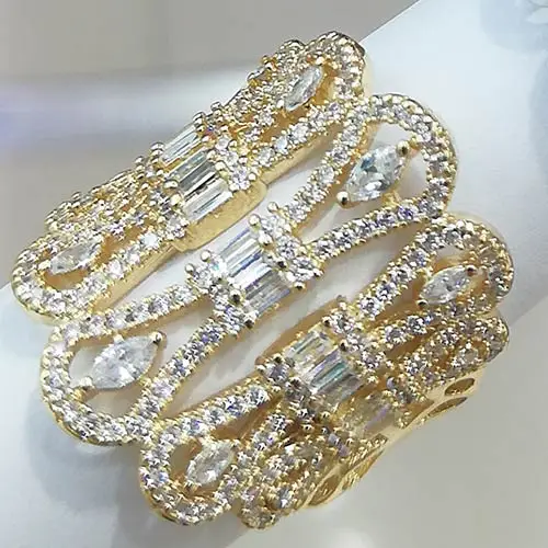 Gold GODKI, модные кольца для женщин с геометрическим крестом, кубическим цирконием, кольца для пальцев, бусины, очаровательное кольцо, богемное пляжное ювелирное изделие - Цвет основного камня: Gold