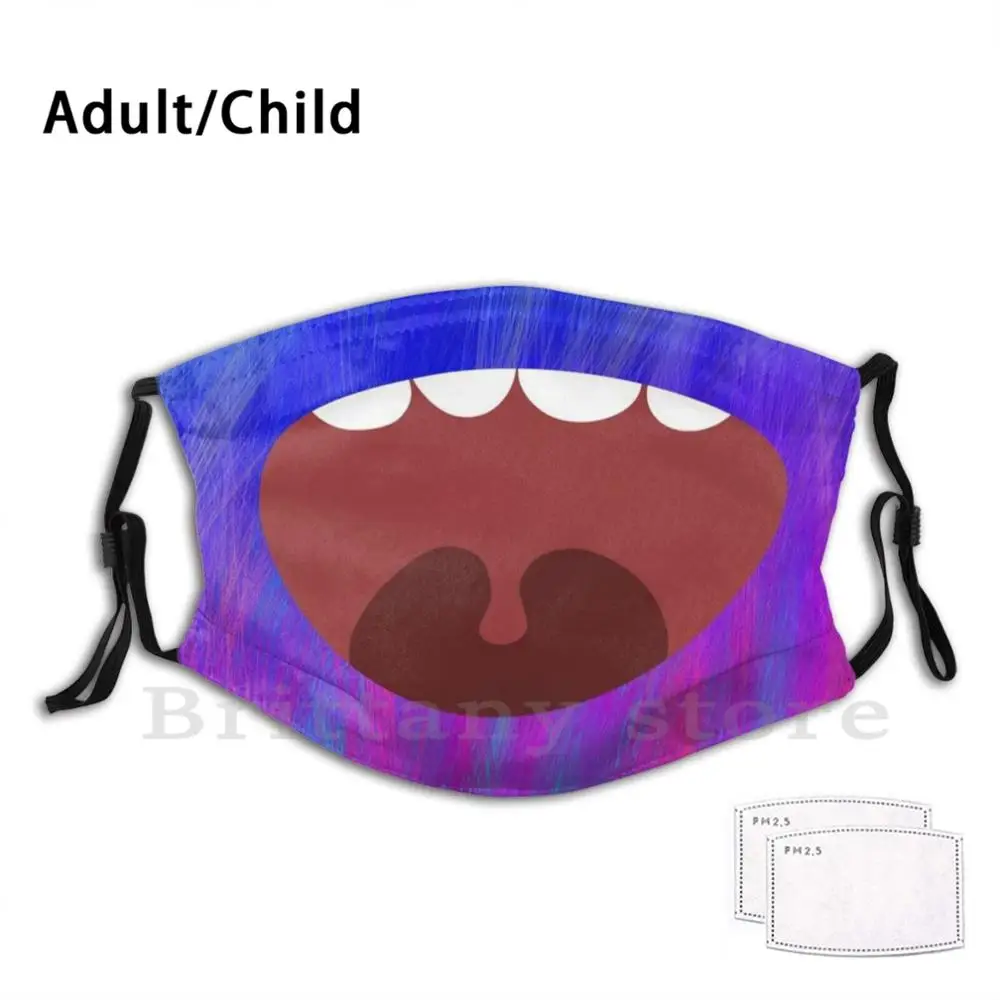 Маска с фильтром Pm2.5 для взрослых и детей многоразовая мультяшная Милая монстром