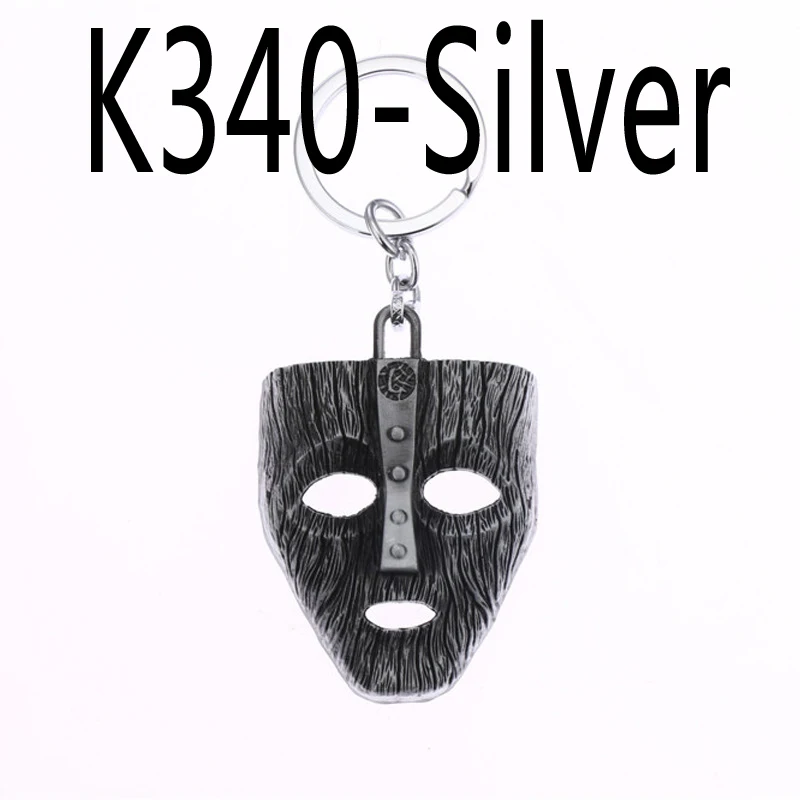 K340-silver Маска зеленая латексная маска Джима Карри фильм маскарадный костюм Локи брелок Хэллоуин кулон брелки - Цвет: K340-silver