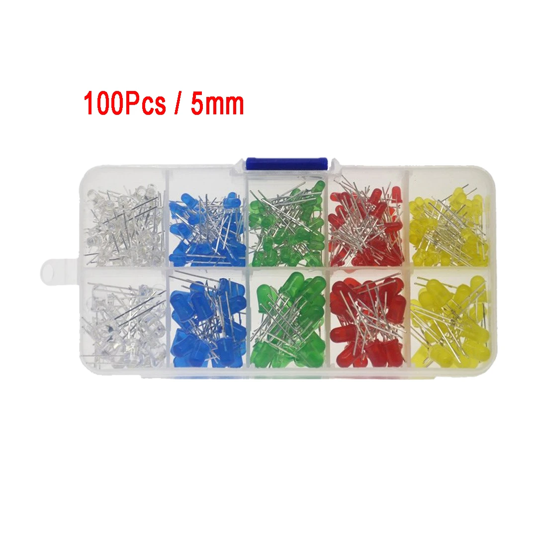 Светодиодный светильник 5 мм/3 мм цветов красный желтый синий зеленый белый 100