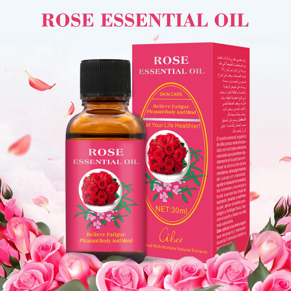 

New Product Pure Plant Skin care Essential Oil Rose Body Massage Oil 30ml thermal Body Rose Essential Oil For Scrape Therapy SPA