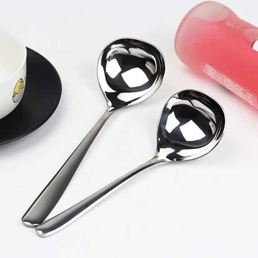 

Stainless Steel Spoon Creative Tableware Deepen Ladle Soup Dinnerware Korean Cute Long Handle Scoops Utensils for Kitchen