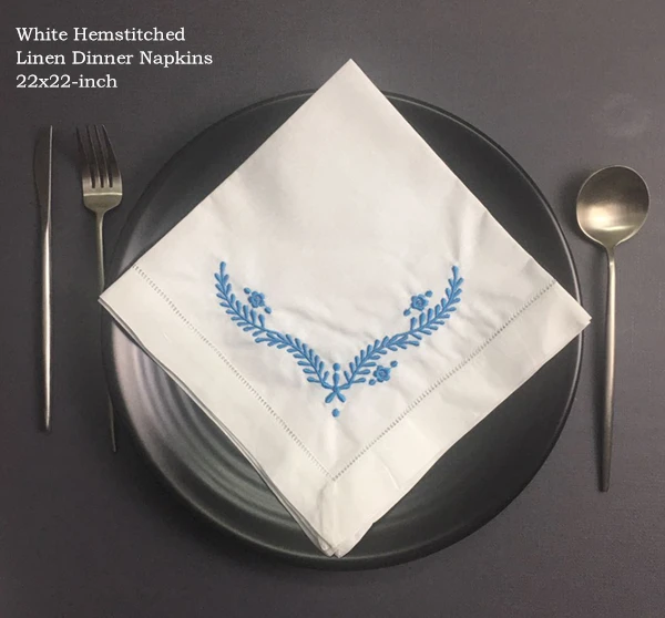 Набор из 12 модных салфеток 18x18 &quotбелые льняные столовые салфетки с вышивкой