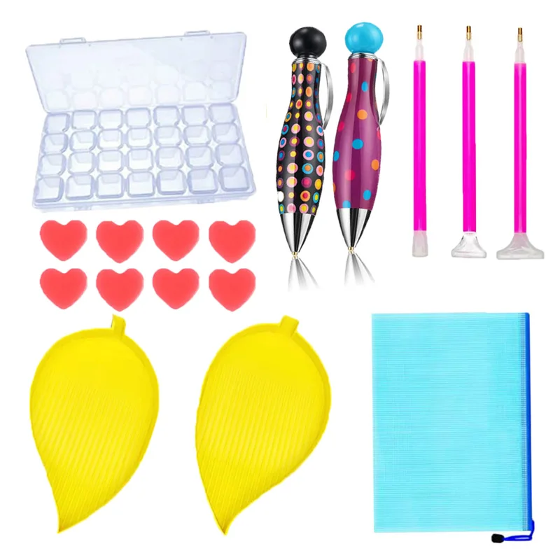 

STOCKS Leaves shape tray Diamond Painting Tools Cross Stitch Kits Accessories DIY Embroidery Pen , Glue soil, Storage plate Box