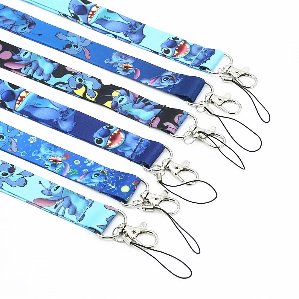 Мультфильм милый стежок шеи ремень мобильный телефон ID значок держатель Веревка
