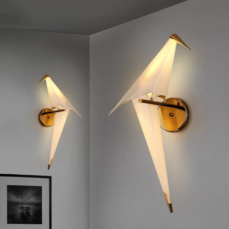 

Modern Nordic Design Crane Bird Wall Lamps For Bedroom Headboard Bedside Lamp Banheiro LED Living Room Light Sconce Wall Lights