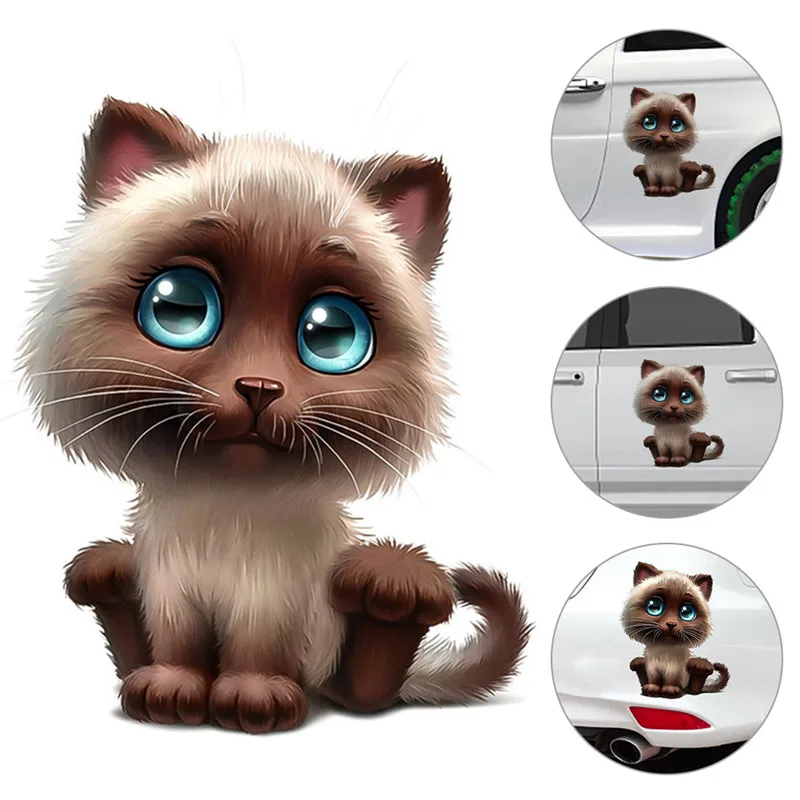 1 шт. 15*18 см наклейка с милым котом кузова автомобиля животные 3D кузов гонки