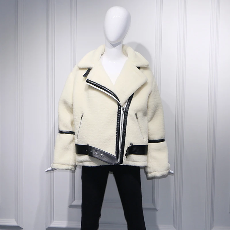 Женские Искусственные меховые пальто цвета слоновой кости брендовые