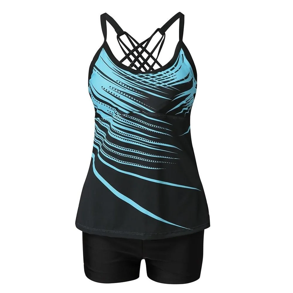 

Women Two Pieces Tankini Swimsuits Sexy Backless Strap Cross Swimming Suit Summer Fashion Swimwear Bathing Suit Plus Size S-8XL