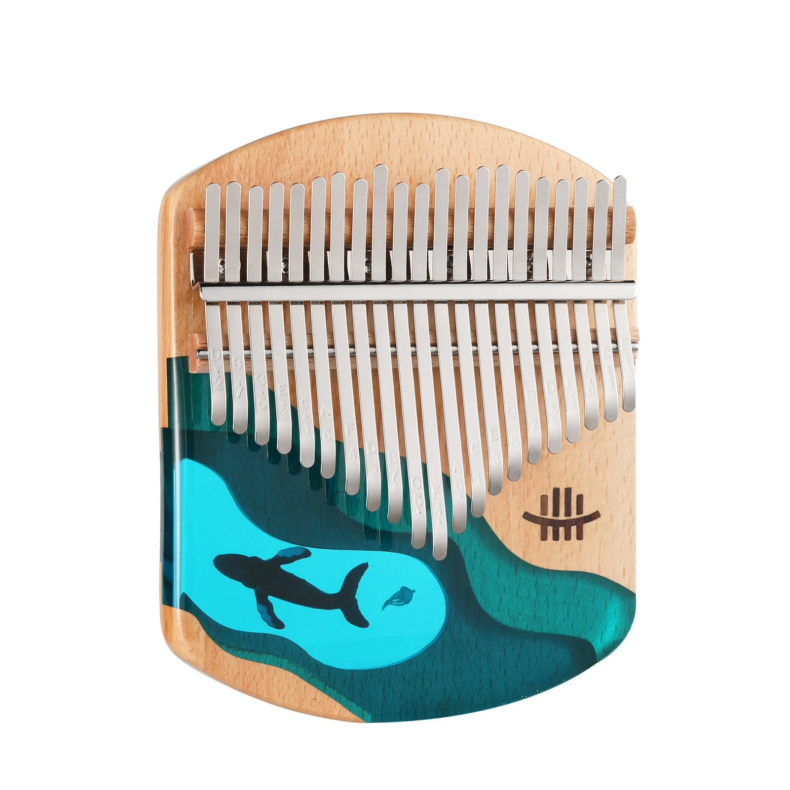 

Hluru Kalimba 17 21 Key Wooden Thumb Piano Finger Piano Solid Wood Blue Ocean Whale Dolphin Kalimba Musical Instrument Gifts