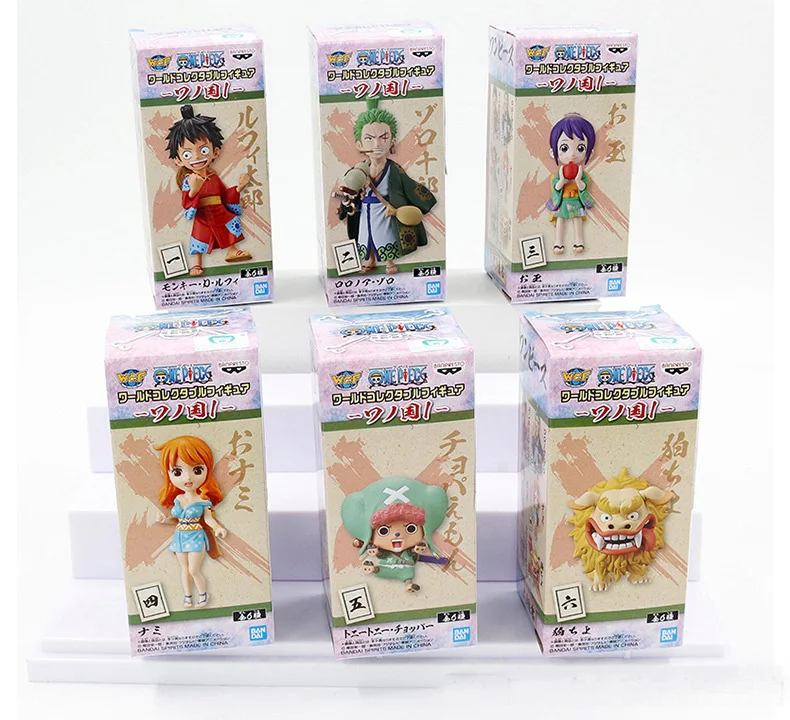 

6pcs/set One Piece Anime Figure Toys LAND OF WANO Luffy Roronoa Zoro Nami Chopper Kimono Ver. PVC Action Figure Toys Model Gift
