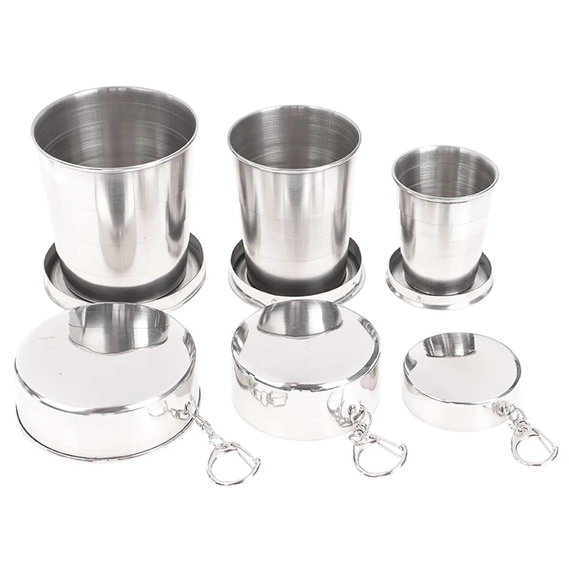 

Новая складная бутылка из нержавеющей стали для кемпинга, путешествий, кемпинга, походов, Складная портативная с брелоком, складное стекло