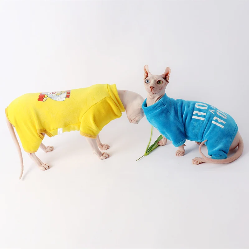 Маленькая безволосовая Одежда для кошек одежда маленьких сфинков зимняя теплая