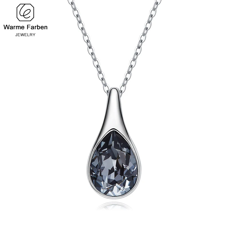 Ожерелье Warme Farben с кристаллами Swarovski для женщин, корейское простое ожерелье с кристаллами в виде капли воды, модное ювелирное изделие, ожерелье