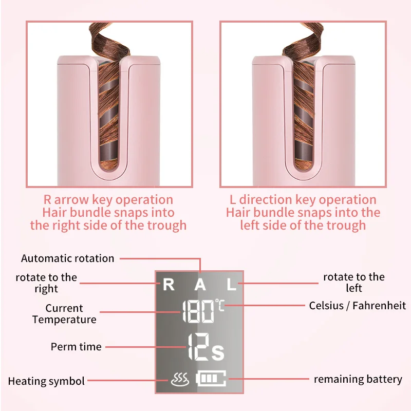 Автоматическая Плойка для волос электрический беспроводной утюжок завивки с