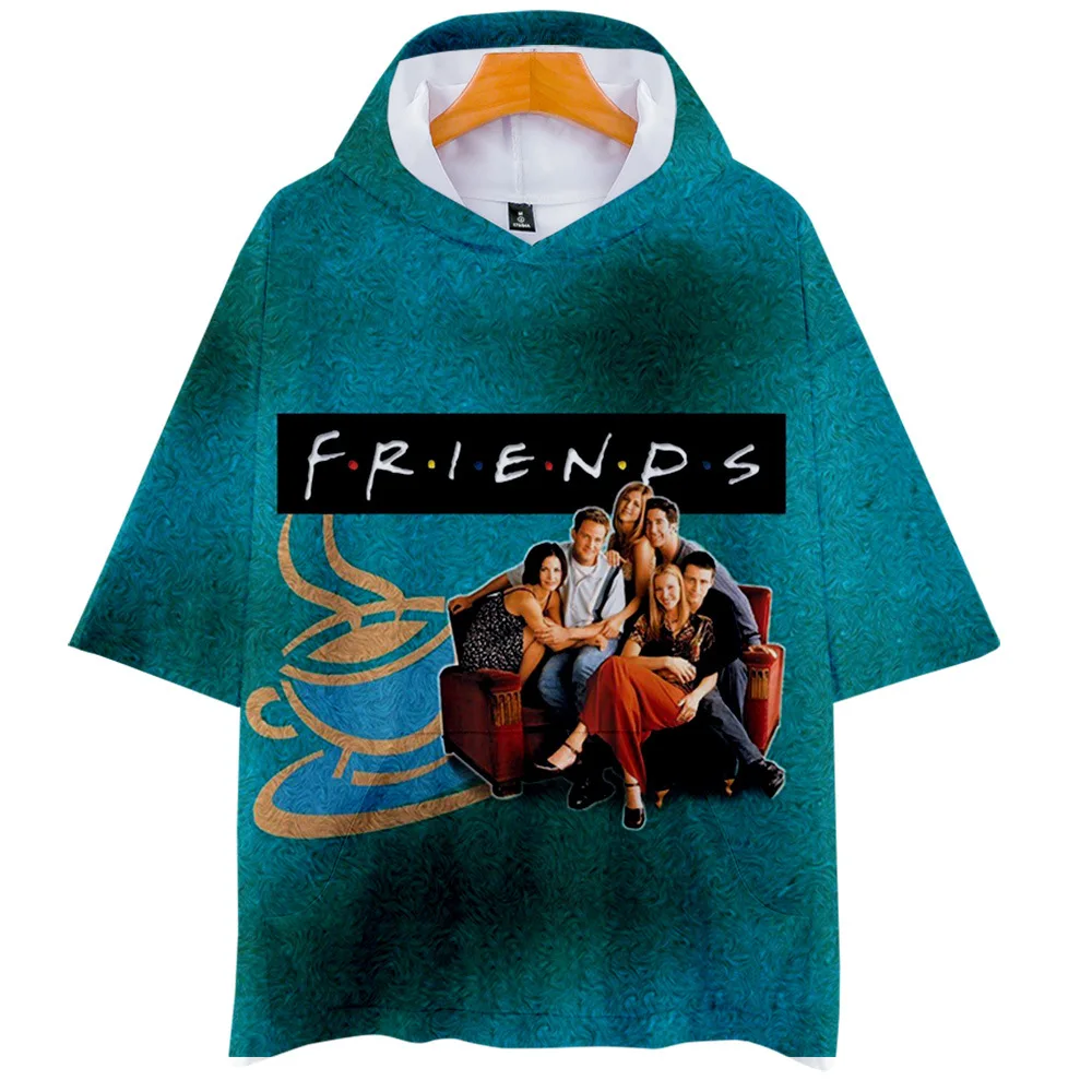 

Friends TV Shows 3D Hooded T Shirt Women Men Ullzang Best Friends 90s Short Sleeve Hip Hop Funny Tshirt Slim Fit Men's T-shirt