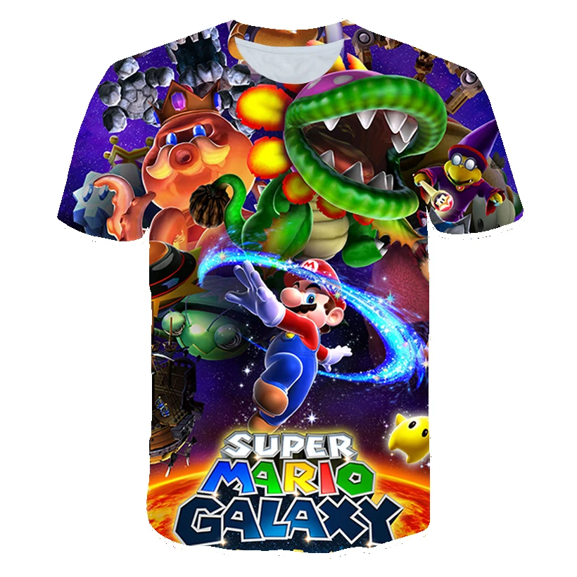 

Children's 3D Mario Print T-shirts Boys Girls Summer Fashion Cute Pattern Tees Top Clothes Baby Cool Personalit Tshirt
