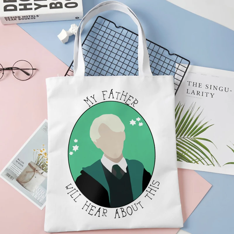 

Draco Malfoy shopping bag jute bag shopper handbag tote bolsa bag string cloth cabas