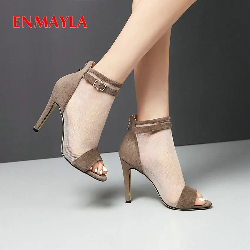 ENMAYLA женские сандалии гладиаторы из сетчатой ткани (воздушная сетка) с закрытым