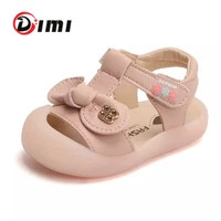 dimi 2021 new summer baby girls shoes cute bow girl toddler princess sandals closed toe soft pu leather infant shoes for girl