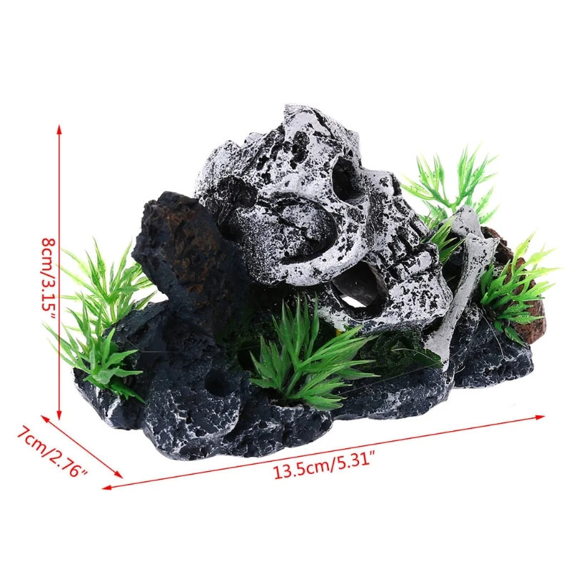 Пиратский череп скелет украшение для аквариума прикрывающее искусство
