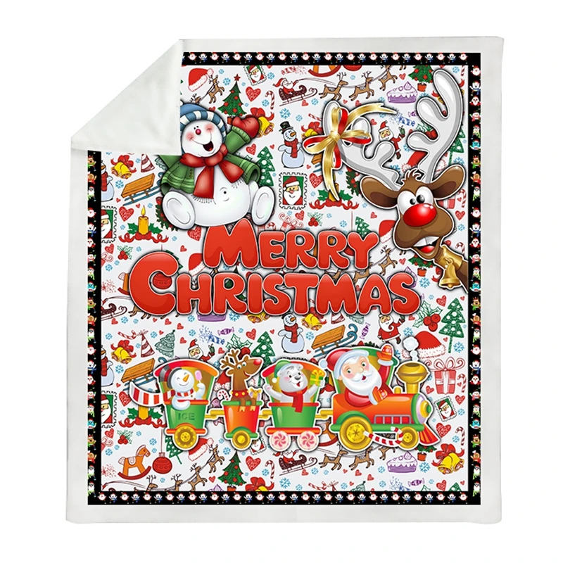 

2020 Christmas Blanket 3D Print Flannel Blanket Kids Girl Gift Blanket Home Textiles Bed Cover Soft for Travel Quilt