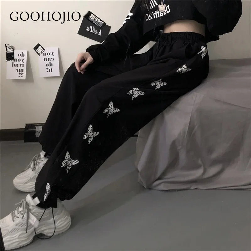 

GOOHOJIO 2021 New Spring Autumn Vintage Pants for Couples Fashionable Casual Trousers Women All-match Loose Hip Hop Women Pants