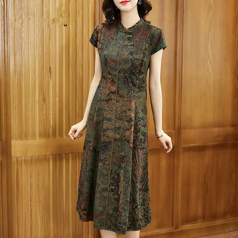 Платье женское вечернее в китайском стиле ZUOMAN шелковое элегантное облегающее