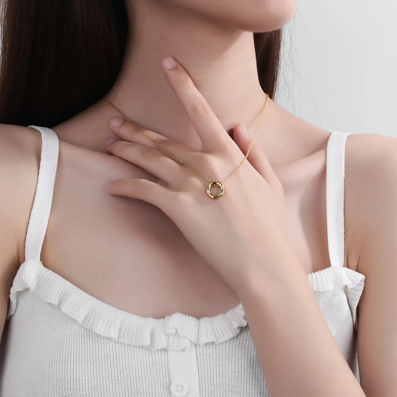 

SNCSDK new 2020 Irregular circle necklace female retro round Women pendant clavicle chain trend Simple all-match accessories